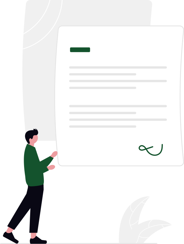 Documento de política que representa los términos, la privacidad y la claridad en la facturación