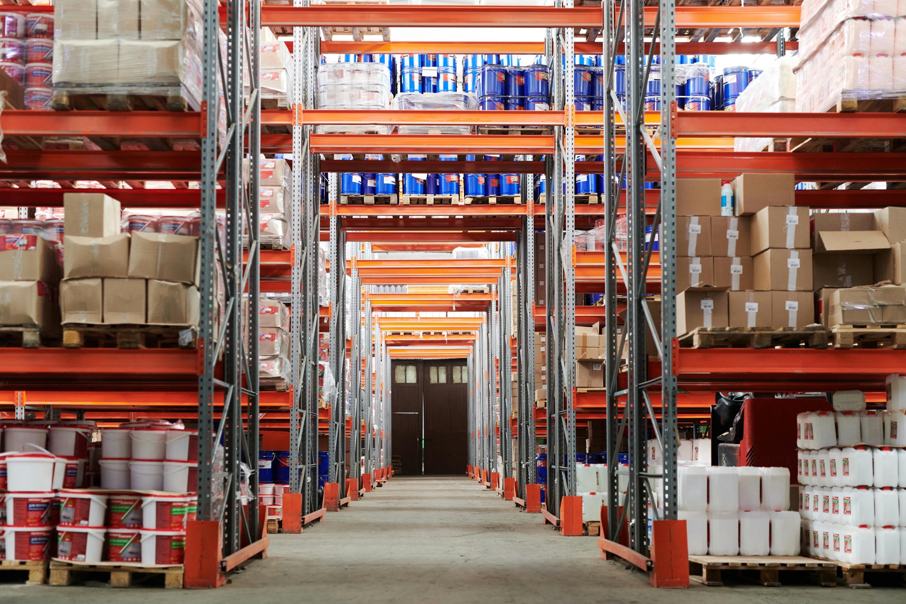 Warehouse aisle representing inventory and fulfillment context